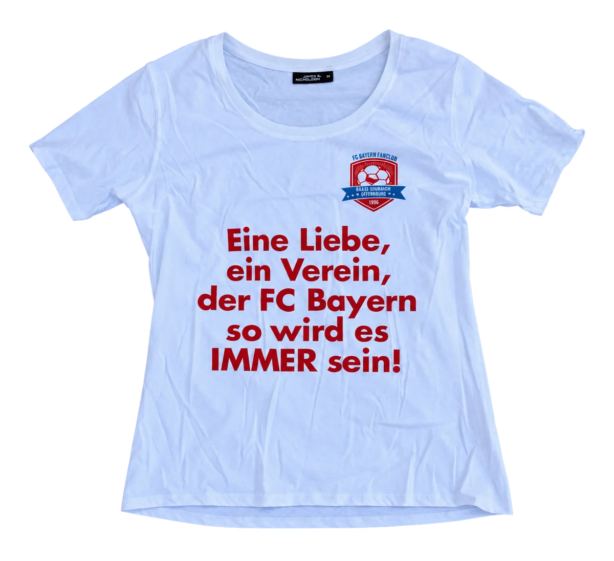 Tshirt „Eine Liebe" weiß, Vorderseite